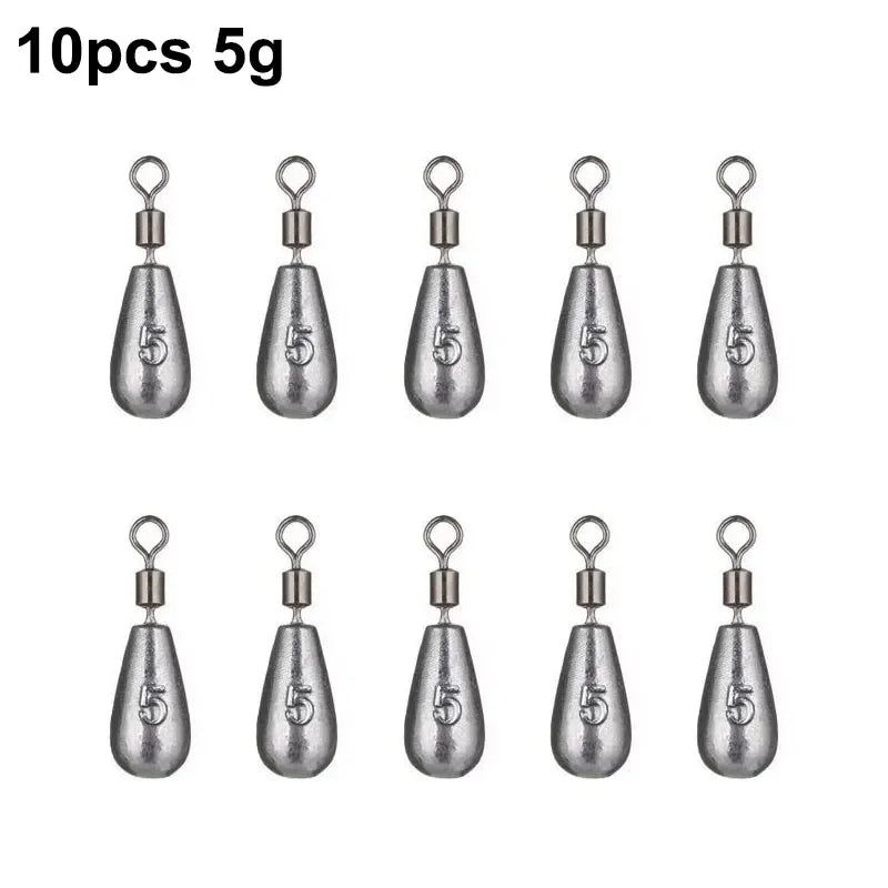 Quick Release Fishing Weight Sinker 10Pcs10g Soft Bait Sinker Bass Fishing Tackle Accessories Line Sinkers Hook Connector