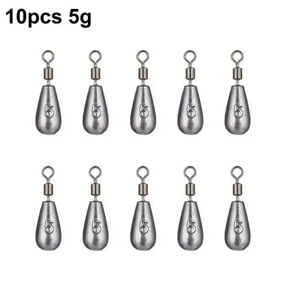 Quick Release Fishing Weight Sinker 10Pcs10g Soft Bait Sinker Bass Fishing Tackle Accessories Line Sinkers Hook Connector