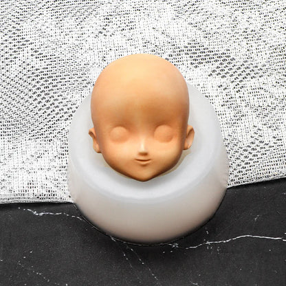 3D Baby Face Silicone Molds Human Facial Mould DIY Doll Modified Polymer Clay Fondant Cake Decor Action figure Handmade Mold