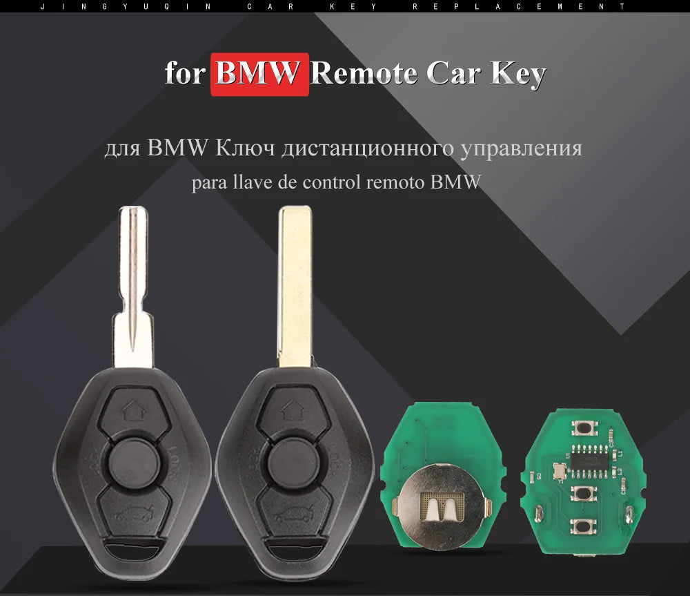 jingyuqin EWS Sytem Car Remote Key for BMW E38 E39 E46 X3 X5 Z3 Z4 1/3/5/7 Series 315/433MHz ID44 Chip Keyless Entry Transmitter