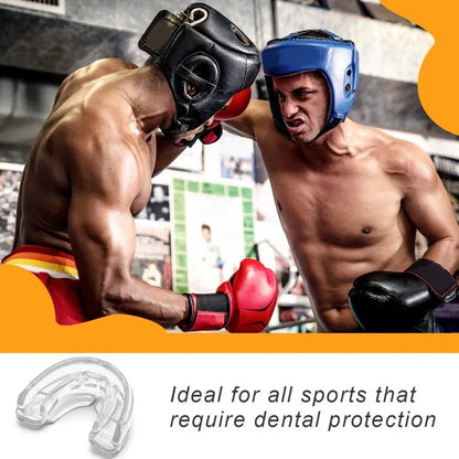 Comfortable Double Braces Athletic Mouthguard Superior No-Boil Design for Maximum Protection of Upper And Lower Teeth