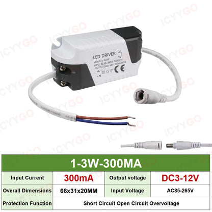LED 3-4W 4-7W 8-12W 18-25W 25W-36W 40W 50W 300MA 600MA 900MA 1200MA 1500MA LED Constant Current Driver Transformer Power Supply
