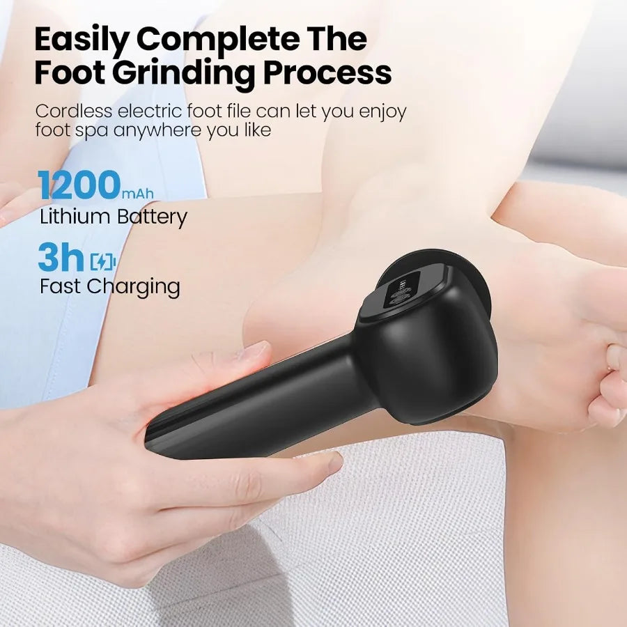 Electric Callus Remover for Feet 2 in 1 Electric Foot File Grinder Rechargeable Cordless Foot Scrubber for Dead Skin Adjustable