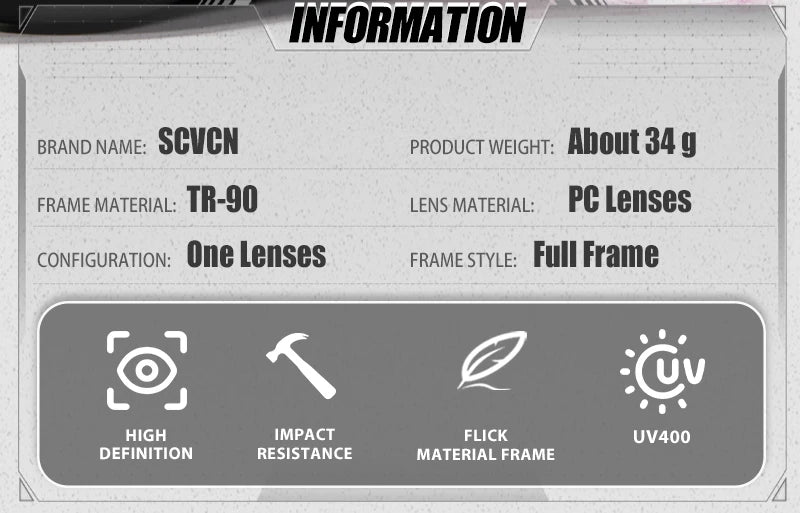SCVCN Cycling Glasses Outdoor Sports Bicycle Sunglasses UV400 Running Eyewear Men MTB Cycling Sunglasses Road Bike Glasses