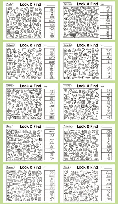 Children's Search for Items Game, Enhance Visual Perception, Fun Coloring Book, Focus and Attention, Handwriting Exercise Book