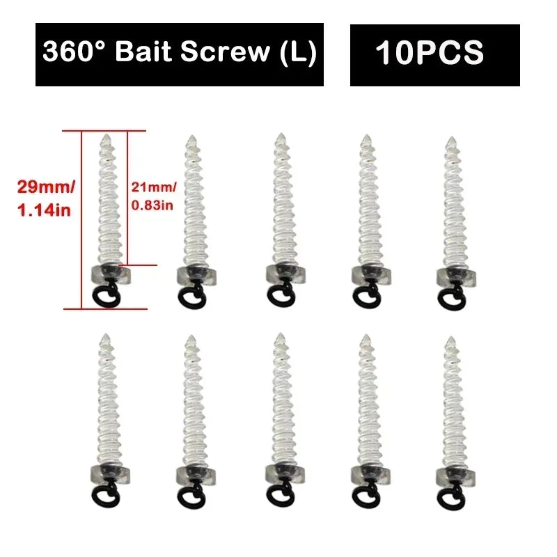 Carp Bait Screws With Ring Mirco Swivel Carp Bait For Carp Ronnie Rig Zig Chod Boilies Screws Carp Hiar Rig Terminal Tackle