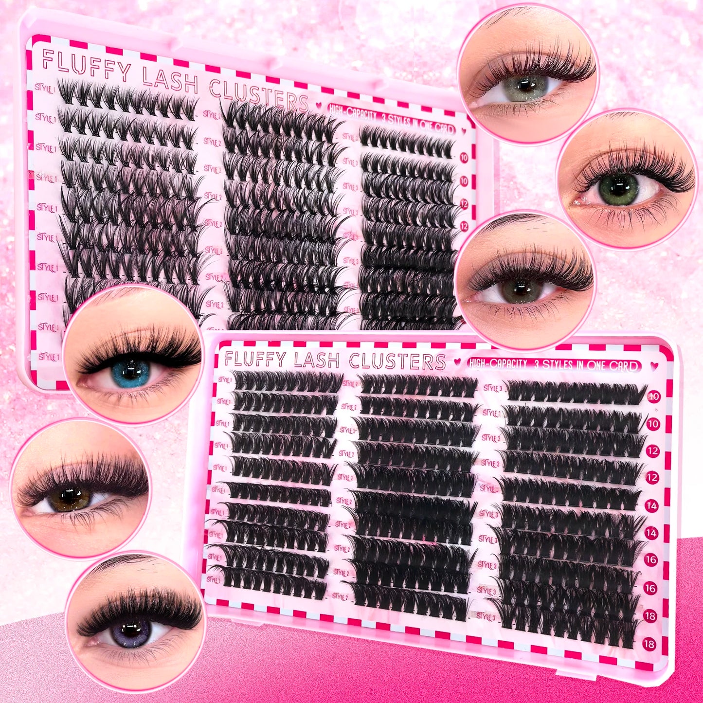 480/800pcs Individul Claster Eyelash Natural&Thick & Fluffy Extension 30D 40D 50D 60D 80D 100D Mix Length DIY Cluster eyelashes