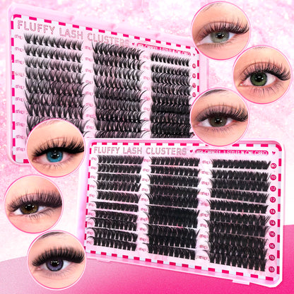 480/800pcs Individul Claster Eyelash Natural&Thick & Fluffy Extension 30D 40D 50D 60D 80D 100D Mix Length DIY Cluster eyelashes