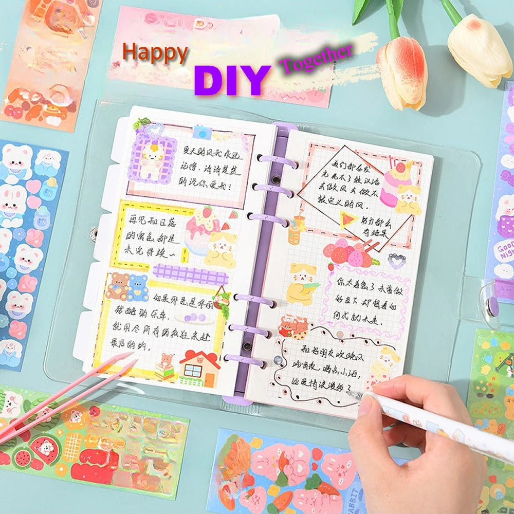 200p Kawaii Stickers for Kids Cute Stationary Aesthetic Diary Decoration Art Supplies Stickers for Scrapbooking Lot Korean Paper