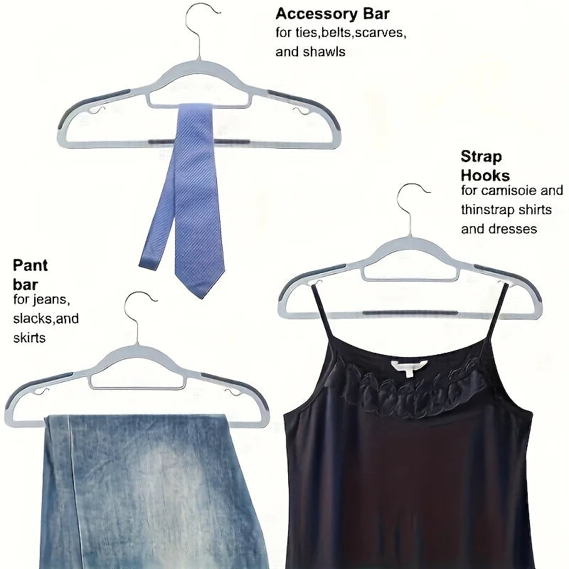 30Pcs Set of Non-slip Hangers Sturdy and Durable Rotating Hook Hangers Laundry Bathroom & Bedroom Clothes Hangers Organization