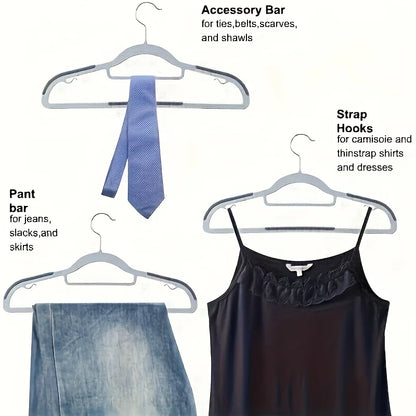 30Pcs Set of Non-slip Hangers Sturdy and Durable Rotating Hook Hangers Laundry Bathroom & Bedroom Clothes Hangers Organization