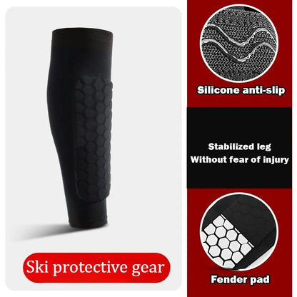 Ski Shin Guard Sleeves Pair, EVA Padded Anti‑Shin Bang Boot Bite Relief, Impact‑Absorbing Calf Protector for Skiing Snowboarding