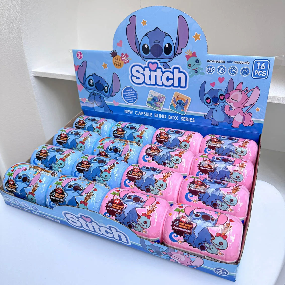 Disney New Stitch Blind Box Capsules Surprise Backpack Accessories Keychain Pendant Doll Hanging Rope Doll Toy Gifts Trendy Play