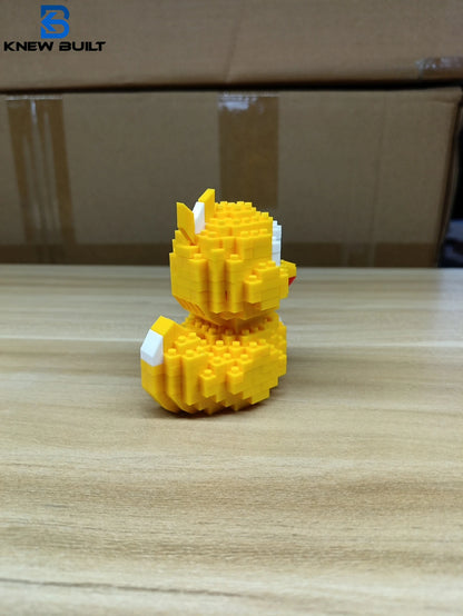 Little Yellow Duck Puzzle Assembly Building Blocks Toys Animal Series 3D Model Micro Mini Diamond Bricks Pig Panda Hamster Snail