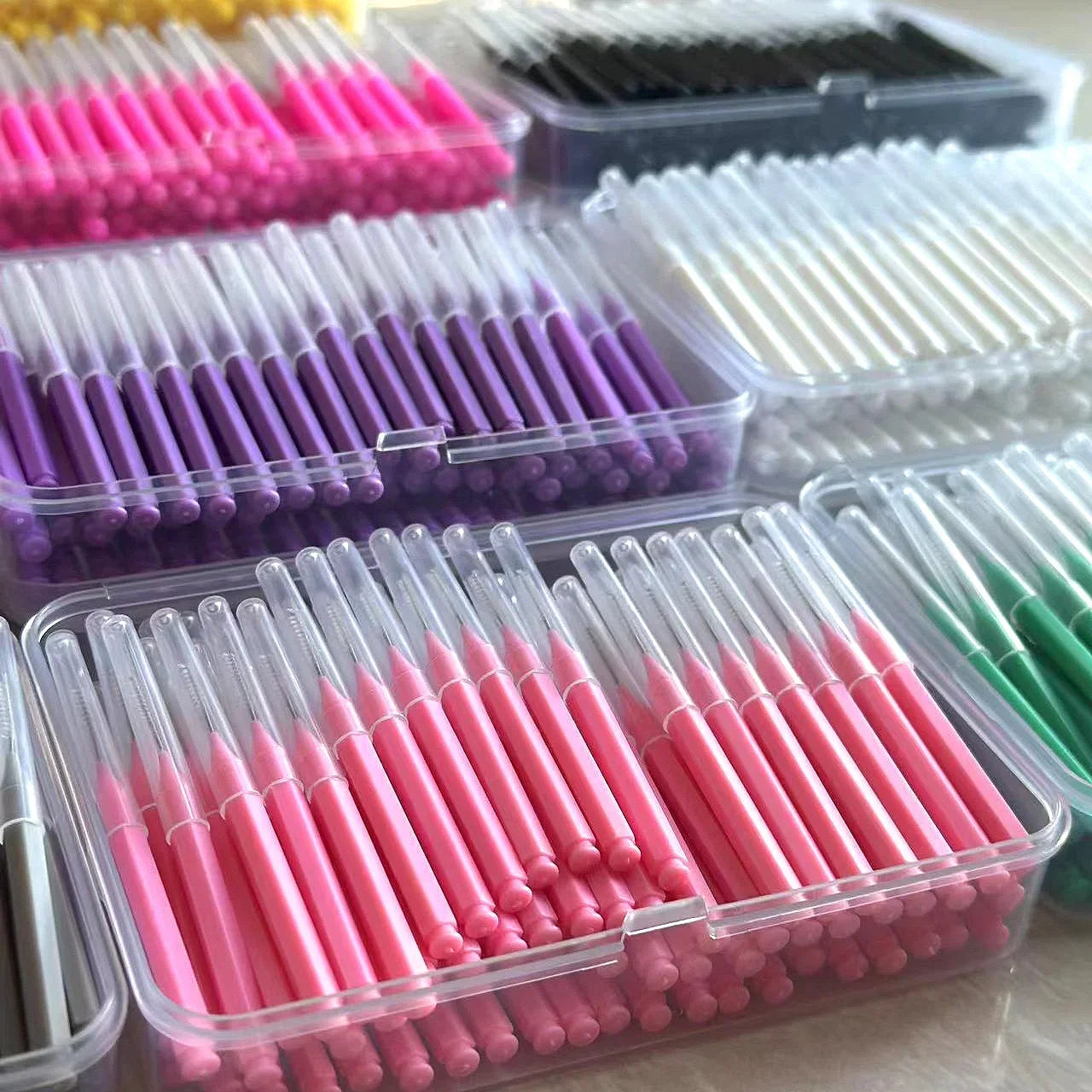 100/200 Pcs Box Interdental brush 0.6-1.5Mm Cleaning Between Teeth Oral Care Orthodontic I Shape Tooth Floss I-type push pull