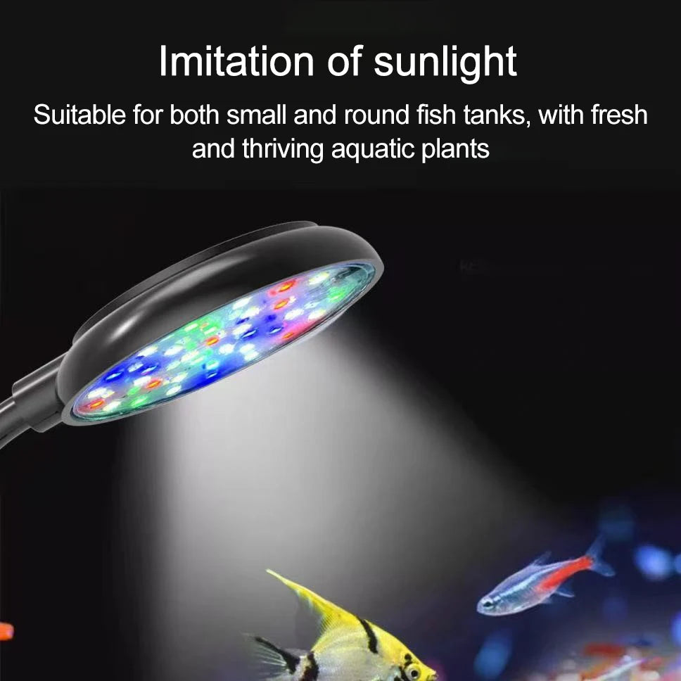 USB Aquarium LED Lamp Fish Tank Light Decor Aquatic Plant Multiple Modes Dimmable Lightness Full Spectrum Mini Clip Light 5V