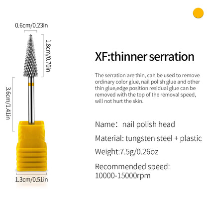 Tip Tungsten Carbid Nail Drill Bits Electric Manicure Drill Accessory Milling Cutters for Nail Gel Polish Remover Nail Tools