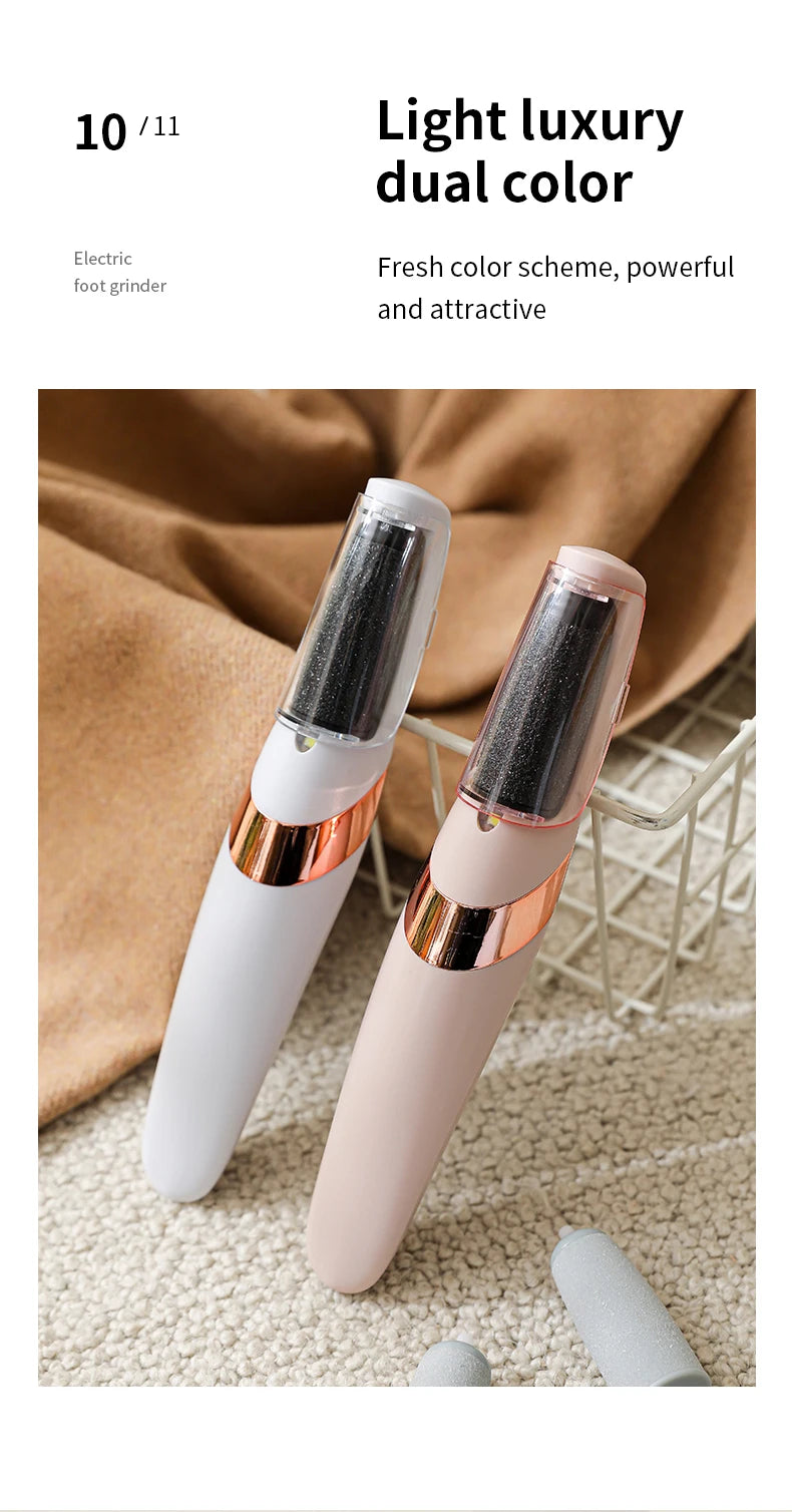 HOMEFISH Electric Foot Grinder Automatic Foot Callus Rubbing Pedicure Dead Skin Callus Remover for Foot Rechargeable Foot Beauty