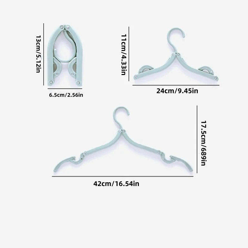 5pcs/10pcs Foldableable Portable Clothes Hanger Travel Portable Clothes Hanging Rack Multi-functional Storage Home Business Trip