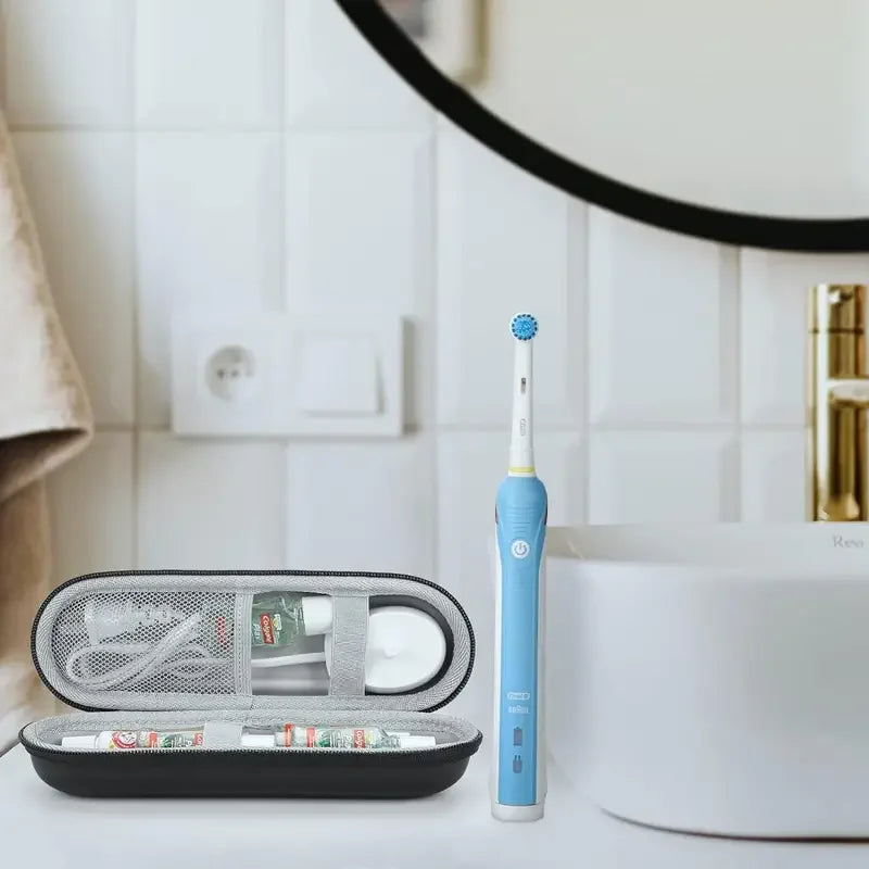1pcs Electric Toothbrush Travel Case for Oral-B Pro/iO, Philips Sonicare, Oral B Toothbrush Case for Brush Heads & Accessories