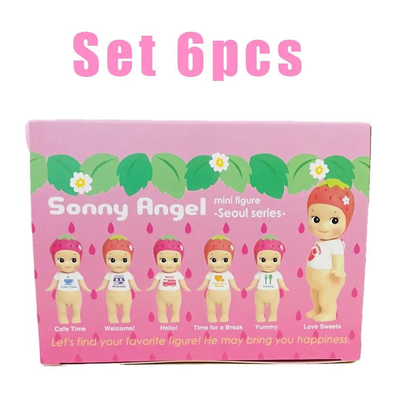 Sonny Angel Blind Box Toys Seoul Series Anime Action Figures Ornaments Strawberry Dolls Fans Children Christmas Birthday Gifts