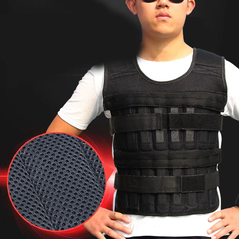 20kg Weighted Vest Adjustable Loading Weight Jacket Exercise Weightloading Vest Boxing Training Waistcoat（No Iron Blocks）
