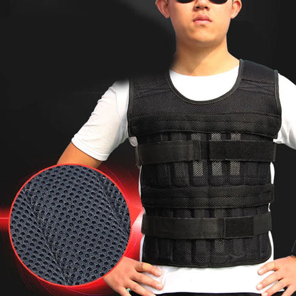 20kg Weighted Vest Adjustable Loading Weight Jacket Exercise Weightloading Vest Boxing Training Waistcoat（No Iron Blocks）