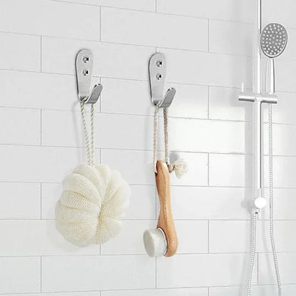 5pcs stainless steel hooks, Clothes hooks, wall-mounted J-shaped hooks, for hanging coats, hats, bathrobes, towel etc