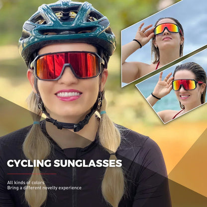 SCVCN New Sports Men UV400 Cycling Glasses Bike Sunglasses Outdoor Eyewear  MTB Bicycle Women Riding Hiking Goggles