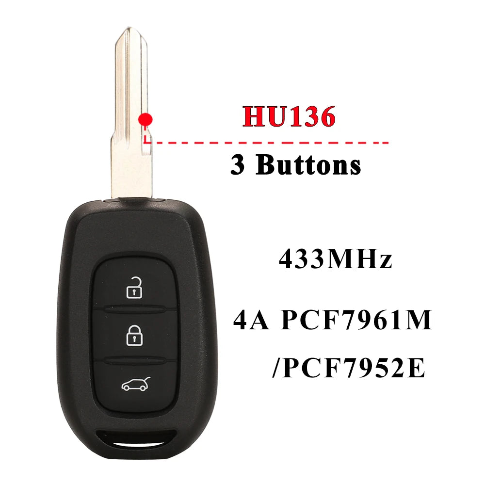 Remote Car Key 433mhz PCF7961M 4A for Renault Sandero Dacia Logan Lodgy Dokker Duster Trafic Clio4 Master3 VAUXHALL VIVARO