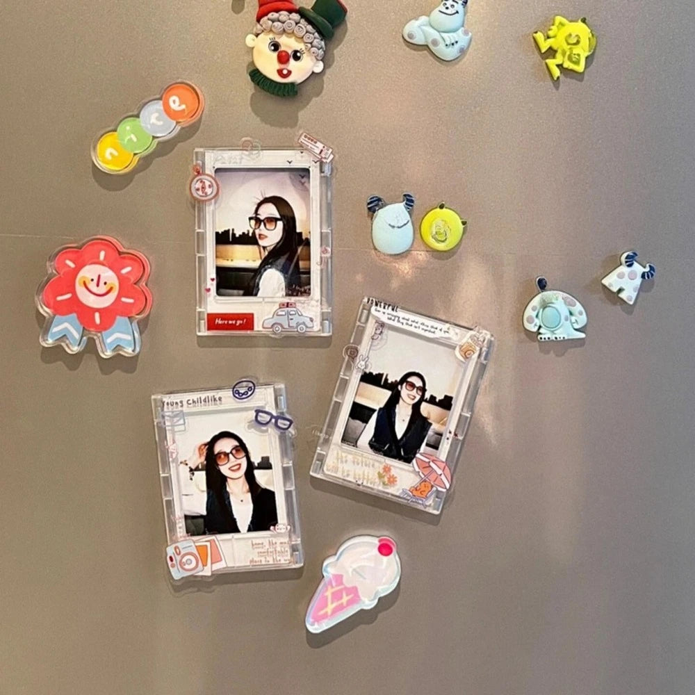 New Magnetic Picture Frames for Refrigerator 3 Inch Fridge Color Photo Frame Magnets Album Valentine's Day Gift Anniversary