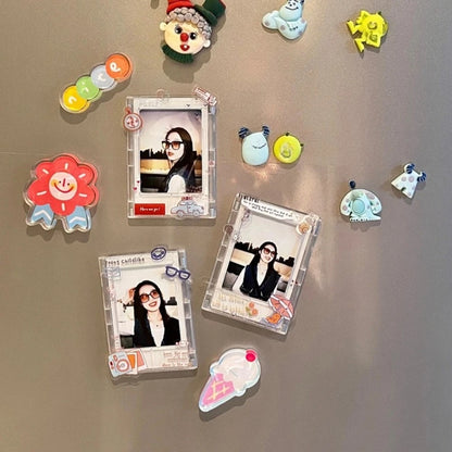New Magnetic Picture Frames for Refrigerator 3 Inch Fridge Color Photo Frame Magnets Album Valentine's Day Gift Anniversary