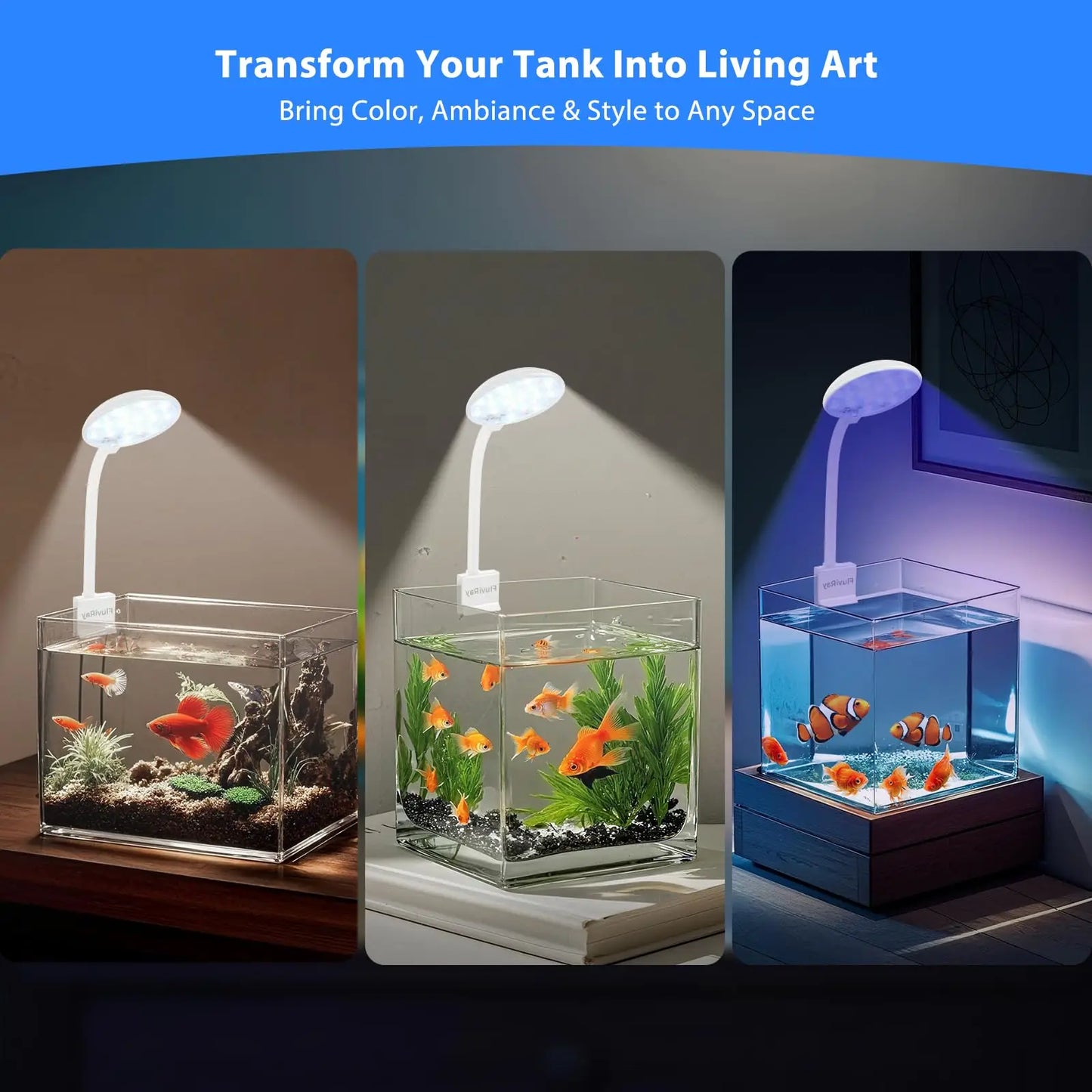 USB Aquarium LED Lamp Fish Tank Light Decor Aquatic Plant Multiple Modes Dimmable Lightness Full Spectrum Mini Clip Light 5V