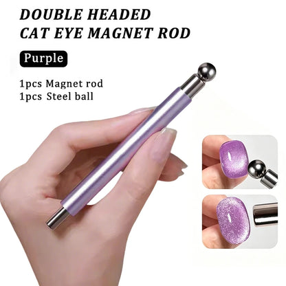 LINMANDA 3 In 1 Dual Headed Cat Eye Nail Art Magnetic Stick Multifunctional Nail Art Magnet Design Tool Suitable for Home DIY