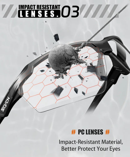 SCVCN Photochromic Sunglasses Cycling Glasses Bike Mountain Bicycle Hiking Golf UV400 Sports Glasses for Men Women Baseball