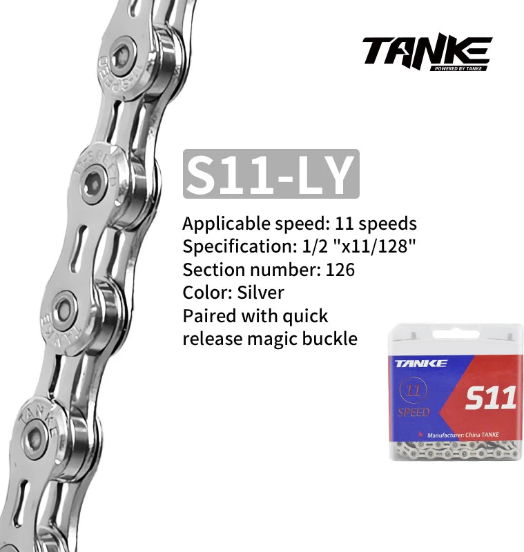 TANKE Bike Chain S8 S9 S10 S11 S12 MTB Road Bicycle Chains,Variable Speed Chain 116/126L High Quality Current Cycling Accessorie