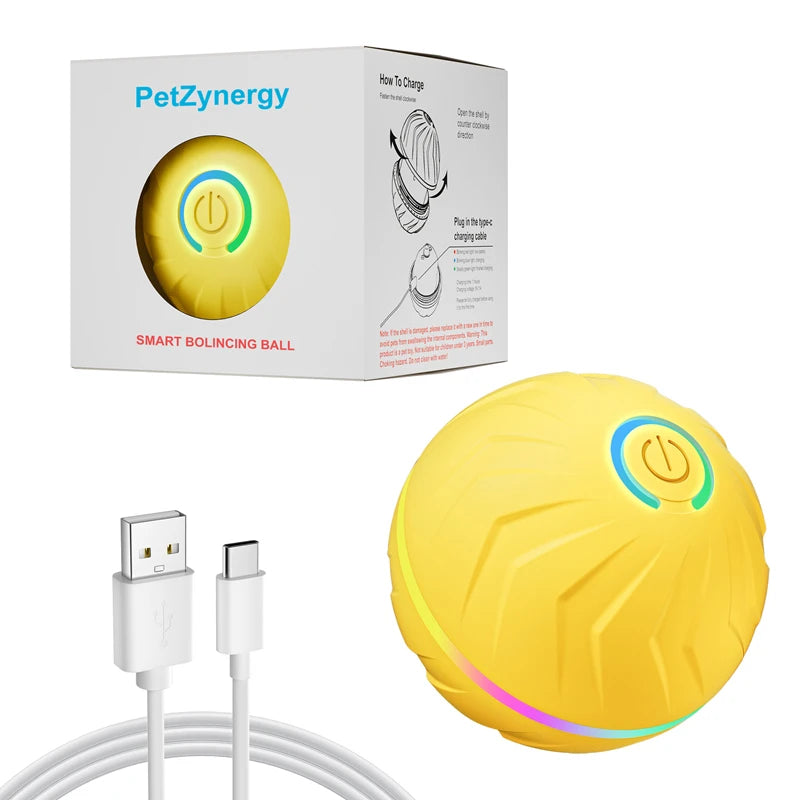 Smart Gravity Bounce Ball Dog Toy Ball Pet Toy Ball Random Jumping and Rolling Battery Life 4 Hours Large Small Dog Toy