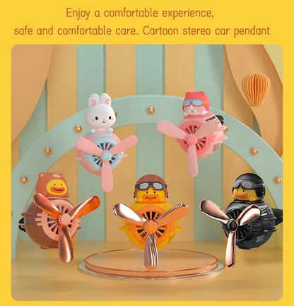 1PC Car Magnetic Cute Cartoon Figure Air Outlet Clip Aromatherapy - Complimentary Two Unscented PE Tablets and Two 5ml Bottles