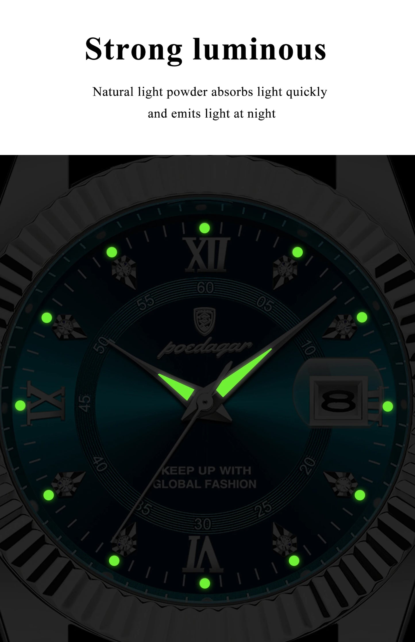 POEDAGAR Original Men Wristwatch Waterproof Luminous Date Business Man Clock Stainless Steel Quartz Military Men's Watches Reloj