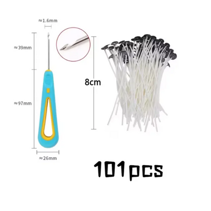 100pcs Waxed Cotton Candle Wicks Set with Stand Original Smokeless Candle Wicks Soy Oil Wax Core Woven Making Candles Supplies