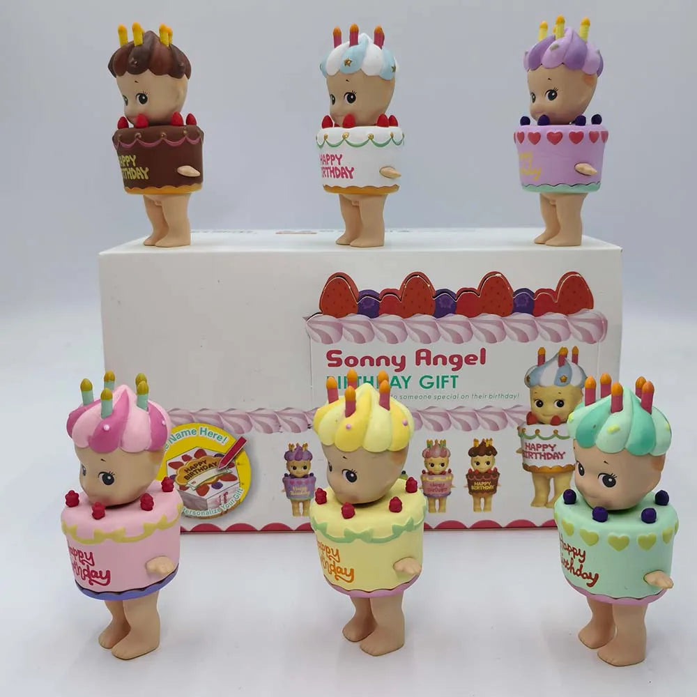 Sonny Angel Birthday Cake Series Mysterious Box Kawaii Surprise Box Anime Figures Ornaments Cartoon Model Doll Toy Gifts