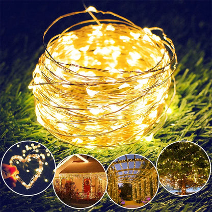 USB Led Fairy Lights Copper Wire String 1/2/3/5/10/20M 200LED Holiday Lamp Garland For Christmas Tree Wedding Party Decoration