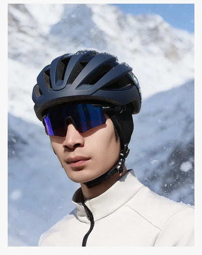 WEST BIKING Winter Fleece Cycling Cap Windproof Thermal Skull Cap Helmet Liner Running Skiing Motocycle Riding Men MTB Bike Hat
