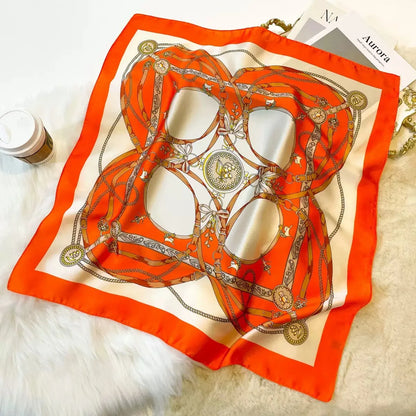 Silky 68x68cm Square Scarf – Stylish & Soft, Multipurpose Head Cover & Elegant Neck Wrap Stylish Print, Silky Soft & Versatile
