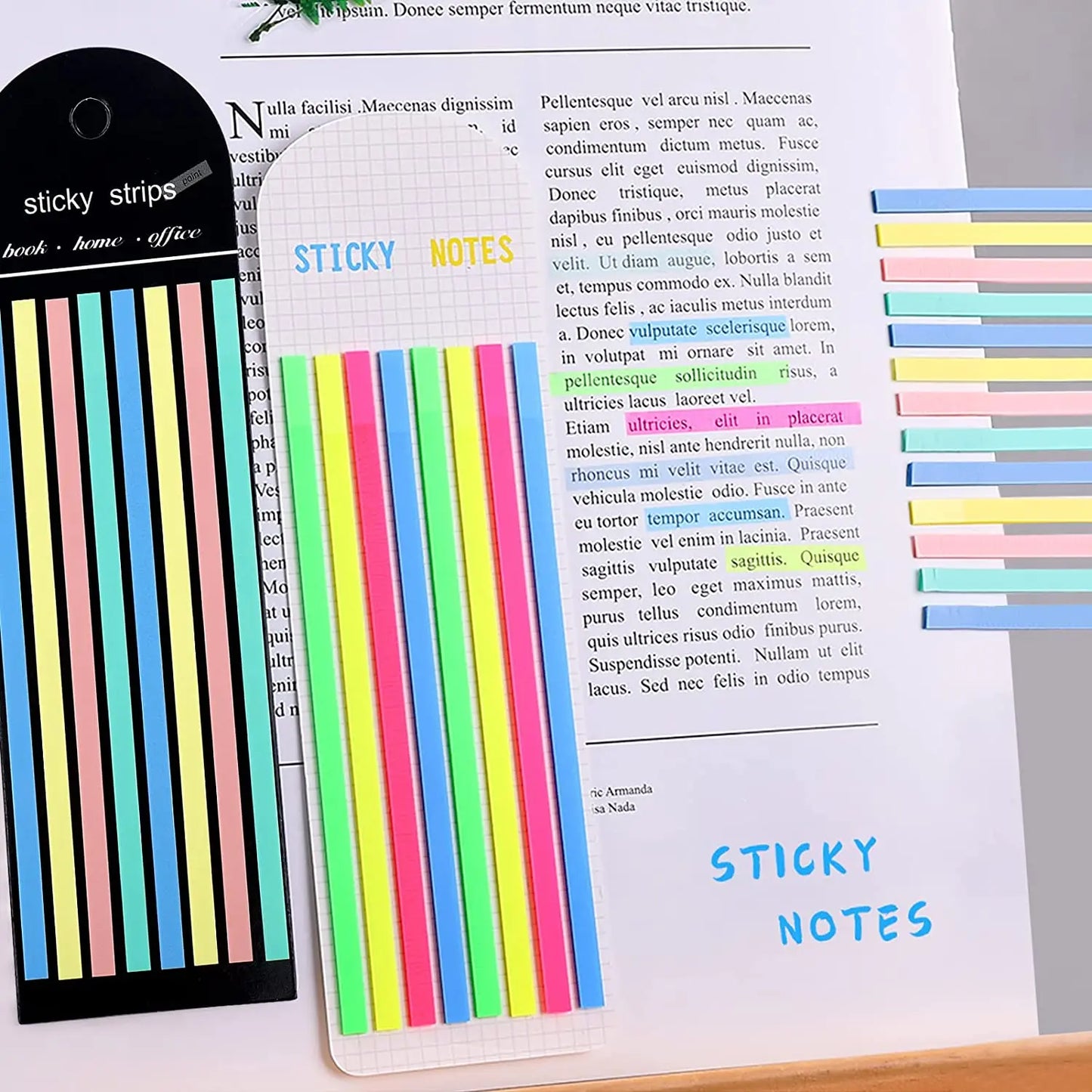 5 Roll 5 Colors Stickers Transparent Fluorescent Index Tabs Flags 5m Sticky Note Stationery Children Gift School Office Supplies