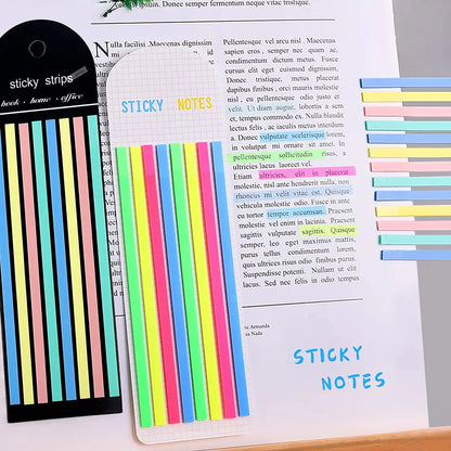 5 Roll 5 Colors Stickers Transparent Fluorescent Index Tabs Flags 5m Sticky Note Stationery Children Gift School Office Supplies