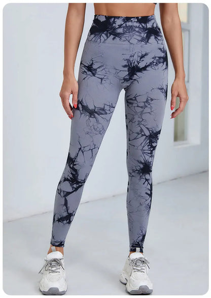 Tie Dye Yoga Pants Sport Leggings Women Seamless High Waist Push Up Woman Tights Fitness Workout Leggins Gym Clothing 2023 New
