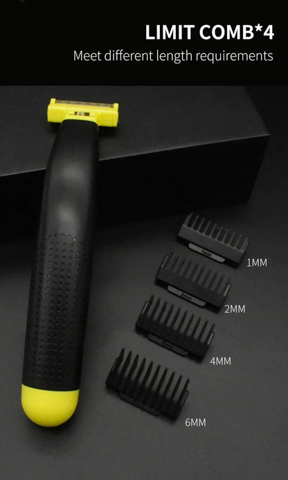 XMSJ Electric Shaver Wet and Dry Razor Double-sided Blade USB Rechargeable Portable Travel T-Shaped Hair Beard Trimmer
