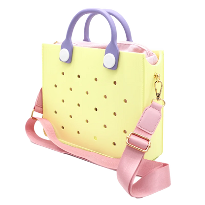 EVA Large Leather Shoulder Bag Handbag Tote Bag Storage for Women Casual Waterproof Beach Bag Hole Fit Charm Fashion Storage Bag