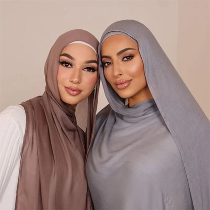 Fashion Modal Hijab Rayon Cotton Shawls Muslim Hijabs For Women Plain Scarf Big Size Headscarf Islamic Turban Headband 190*85cm